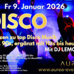 Disco mit Sound der 80s, 90s ergänzt mit Sound der 00s bis heute