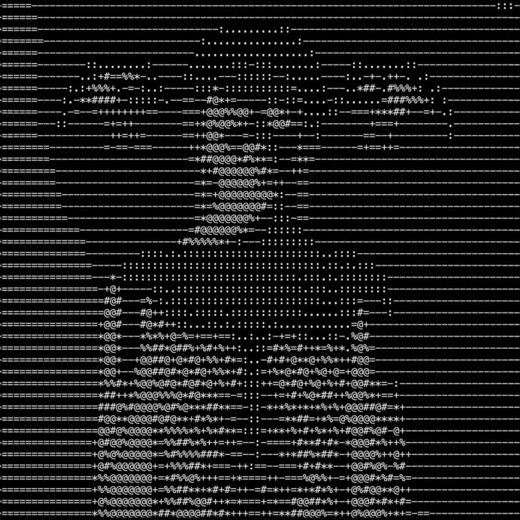 Onome Ekeh (*1966), Glittering Witness, 2024ASCII-generiertes Bild auf Aluminium (18-teilig), je 60 × 60 cmMit Genehmigung der Künstlerin© Onome Ekeh