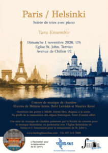 Paris/ Helsinki. Soirée de trios avec piano